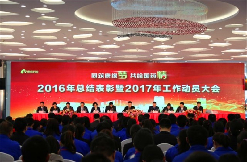 同筑w66利来梦 共绘国药情——w66利来药业举行2016年总结表彰暨2017年工作动员大会